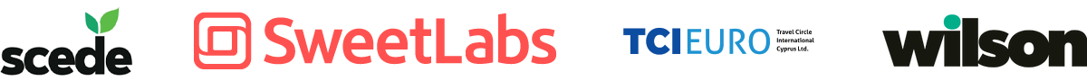 logos of scede sweetlabs tci euro and wilson representing collaboration in the business sector with a focus on strategies for growth